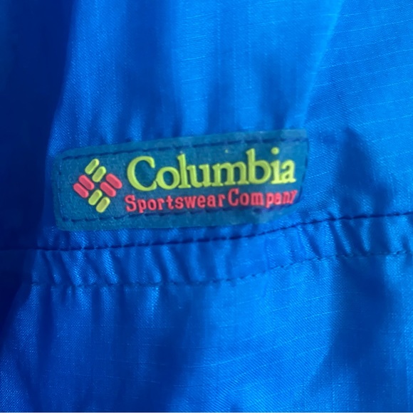 Columbia vintage lightweight radial sleeve jacket. Blue pink green size M - Picture 9 of 15